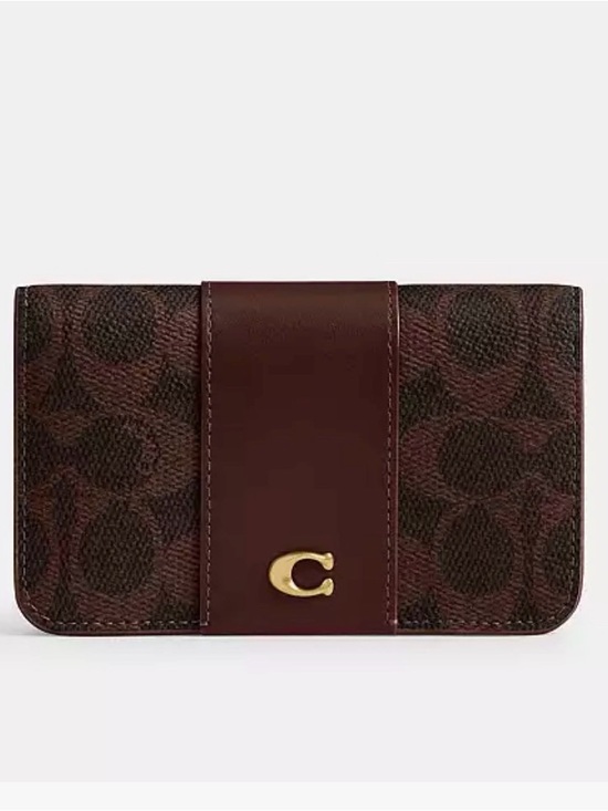 Coach Handbags - Coach Brown Signature Canvas Wallet with Gold C Accent